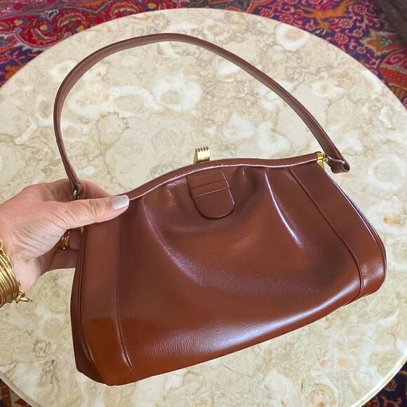 Vintage Leather Satchel London Made England Brown - Picture 3 of 16